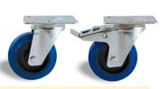 Roulettes pivotantes bleues de 80 - 100 - 125 - 160 ou 200 mm pour flight case Roulettes pivotantes bleues de 80 - 100 - 125 - 160 ou 200 mm pour flight case