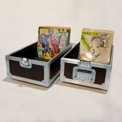 Flightcase pour disque vinyls ouvert Flightcase pour disque vinyls ouvert
